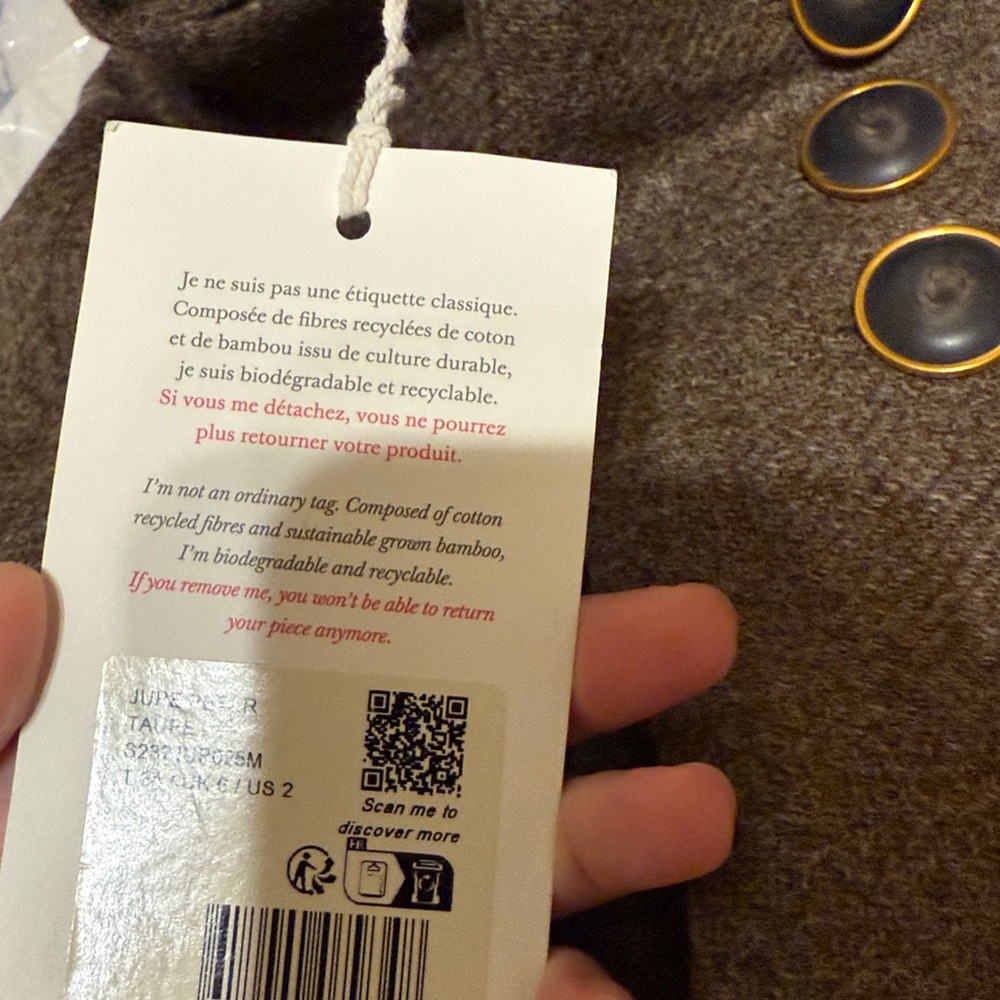 NWT Sezane Peter skirt 34 - Picture 4 of 4